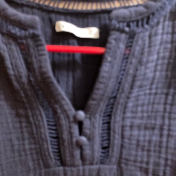 Zara tunic navy blue slubbed fabric size Small - Picture 4 of 7